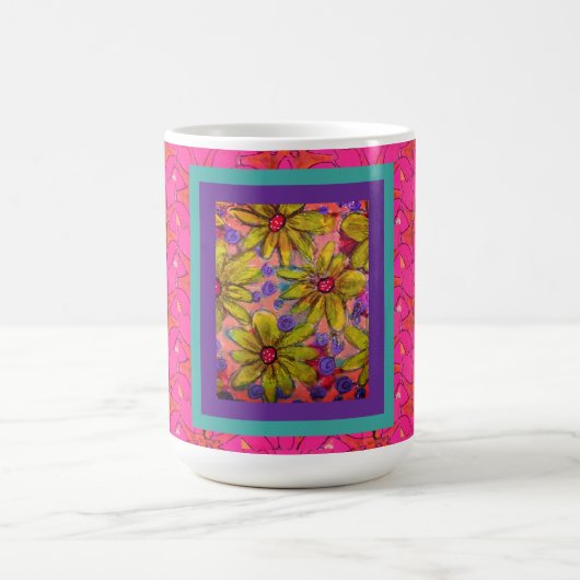 Blütenblatt-Farbexplosion Kaffeetasse (Mittel)
