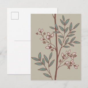 Blütenblatt-Traum Feine Florale Streifen Kunstpost Feiertagspostkarte