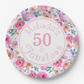 Blütenblätter 50 und fabelhafte Rosen und Peonies Pappteller (Vorderseite)