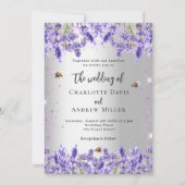 Blütenblätter aus Silberblättern Einladung (Vorderseite)