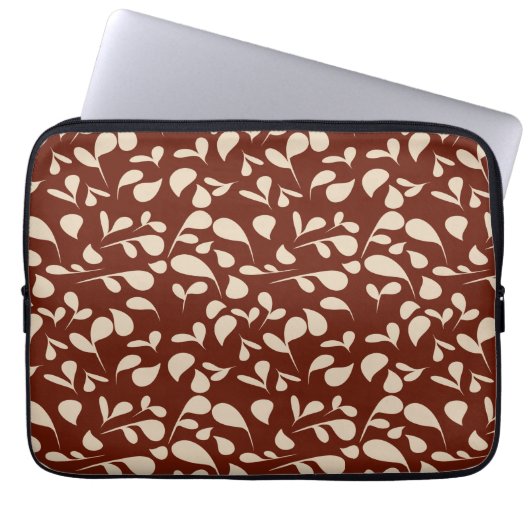 Blütenblätter | Beige & Weinrot Laptopschutzhülle (Vorderseite)
