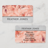 Blütenblätter der hübschen Rose rosa und grau Visitenkarte (Vorne/Hinten)