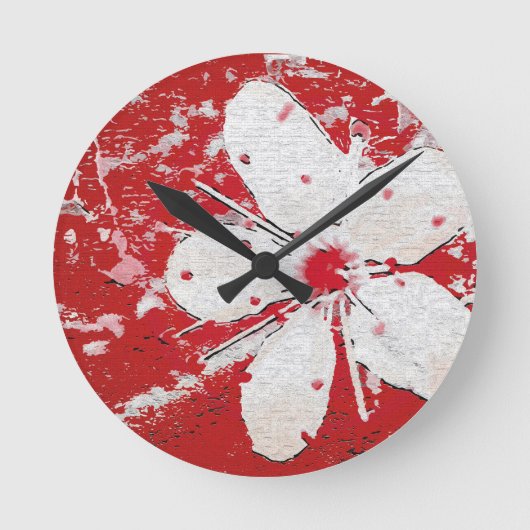 Blütenblätter der Sakura-Kirsche Runde Wanduhr (Vorderseite)