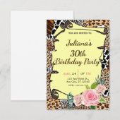 Blütenblätter Geburtstagseinladung Einladung (Vorne/Hinten)