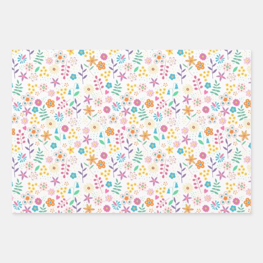 Blütenblätter Geschenkpapier Set (Vorderseite 2)