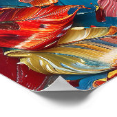 Blütenblätter in Bewegung – Expressive abstrakte B Poster (Ecke)