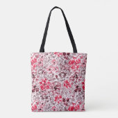 Blütenblätter, Leopard, Rot und Weiß, Rot, Weiß, S Tasche (Rückseite)