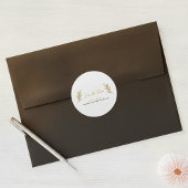 Blütenblätter mit Goldeffekt Save the Date Umschla Runder Aufkleber