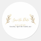 Blütenblätter mit Goldeffekt Save the Date Umschla Runder Aufkleber (Vorderseite)