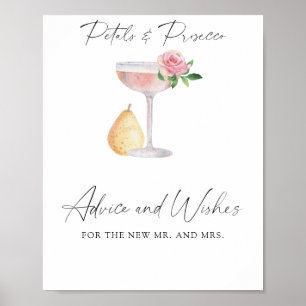 Blütenblätter & Prosecco - Rat und Wünsche Poster