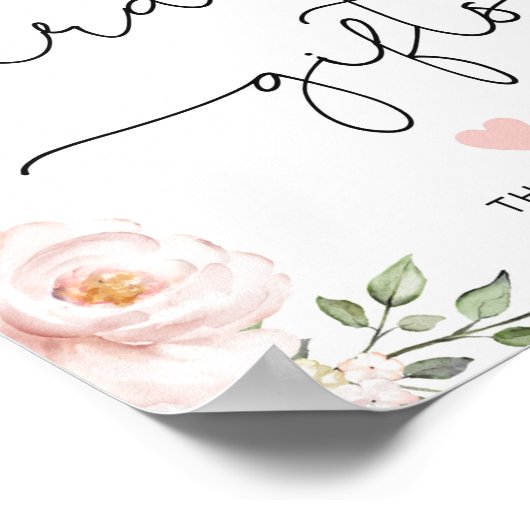 Blütenblätter und Geschenke Poster (Ecke)