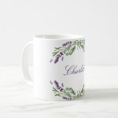 Blütenblätterflorale Eukalyptus-Grünname Kaffeetasse