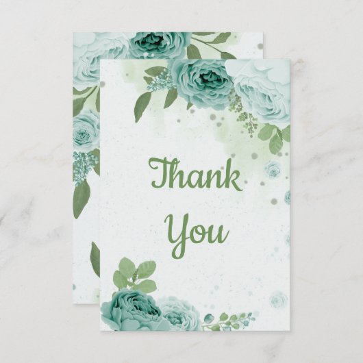 Blütenblättern Dankeskarte (Vorne/Hinten)