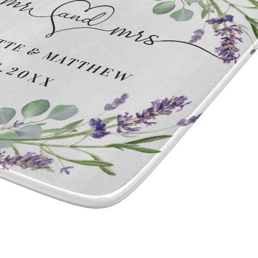 Blütenblättrige Eukalyptusblüten m rz Herz Schneidebrett (Ecke)