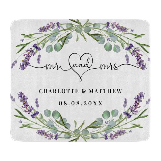 Blütenblättrige Eukalyptusblüten m rz Herz Schneidebrett (Vorderseite)