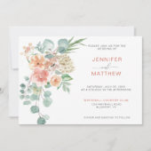Blütenblättriger Apricot-Blumenstrauß Horizontal| Einladung (Vorderseite)