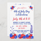 Blütenblau, blau, blau und blau einladung (Vorne/Hinten)