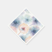 Blütenblau blauer Lüstern Blumenmuster Serviette (Ecke)