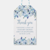 Blütenblau-Blütendusche für Baby-Dusche Geschenket Geschenkanhänger (Rückseite)