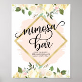 Blütenblau Farbe Wasser Rosa Gold MIMOSA BAR-Zeich Poster (Vorne)