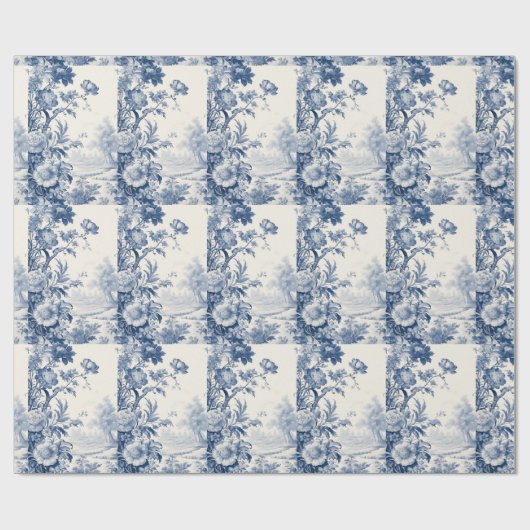 Blütenblau Geschenkpapier (Flach)