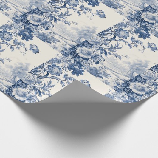 Blütenblau Geschenkpapier (Ecke)