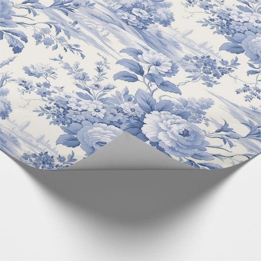 Blütenblau Geschenkpapier (Ecke)
