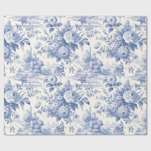 Blütenblau Geschenkpapier (Flach)