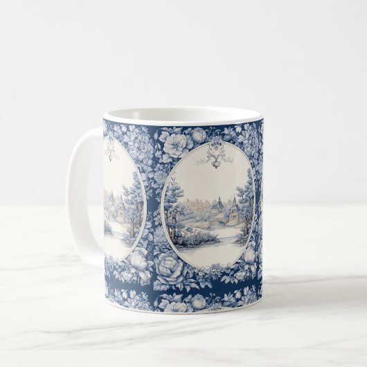 Blütenblau Kaffeetasse (Vorderseite Links)