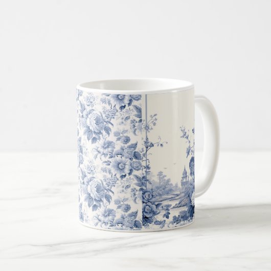 Blütenblau Kaffeetasse (VorderseiteRechts)