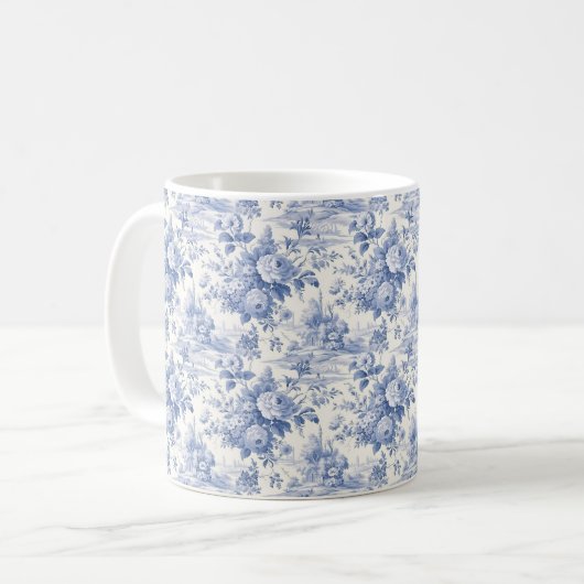 Blütenblau Kaffeetasse (Vorderseite Links)