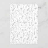 Blütenblau - Klassische Hochzeit Begleitkarte (Rückseite)