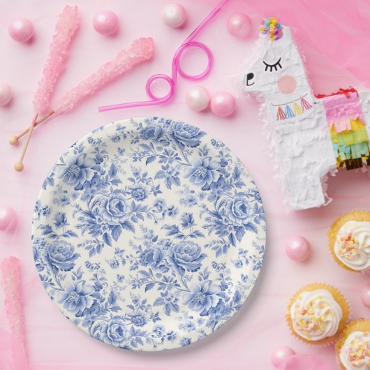 Blütenblau Pappteller (Party)