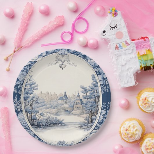 Blütenblau Pappteller (Party)