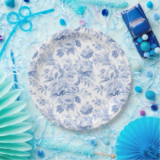 Blütenblau Pappteller (Party)