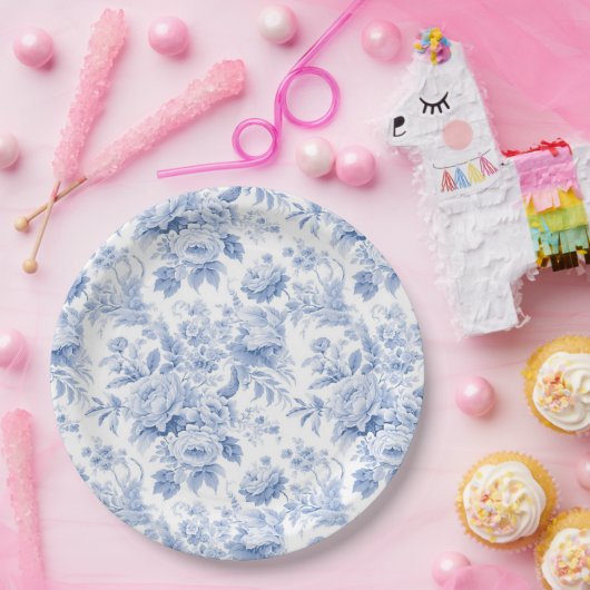 Blütenblau Pappteller (Party)