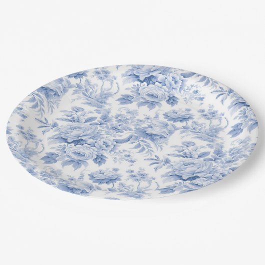 Blütenblau Pappteller (Schrägansicht)