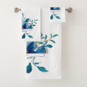 Blütenblau personalisiert badhandtuch set (Insitu)