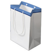 Blütenblau personalisiert mittlere geschenktüte (Rückseite Schrägansicht)