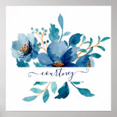 Blütenblau personalisiert poster (Vorne)