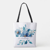 Blütenblau personalisiert tasche (Rückseite)