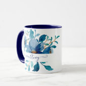 Blütenblau personalisiert tasse (Vorderseite Links)