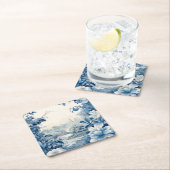 Blütenblau Rechteckiger Pappuntersetzer (Vor Ort)