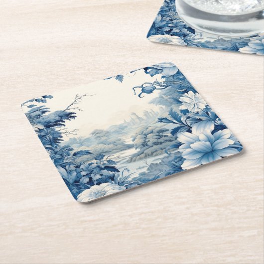 Blütenblau Rechteckiger Pappuntersetzer (angewinkelt)