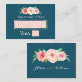 Blütenblau-rosa-blaue, bläserne Platzierungskarten Platzkarte (Vorne/Hinten)