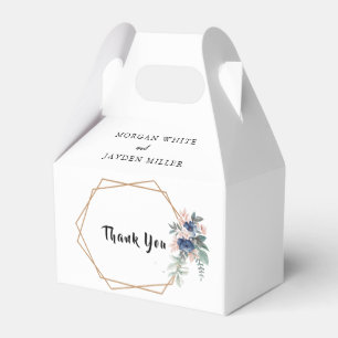 Blütenblau Rosa Blütenpinsel Gold Rahmen Hochzeit Geschenkschachtel