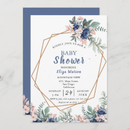 Blütenblau Rosa Blütenspülung Blütenspülung Einladung