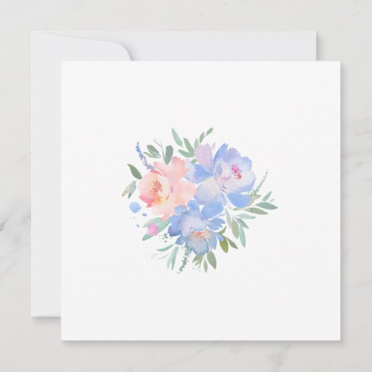Blütenblau Rosa Brautparty Square Einladung (Rückseite)