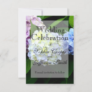 Blütenblau-Rosa lila Blüten Hydrangeas Save The Date