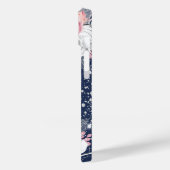 Blütenblau Rosa Silbername Glitzer Case-Mate iPhone Hülle (Rückseite / Links)